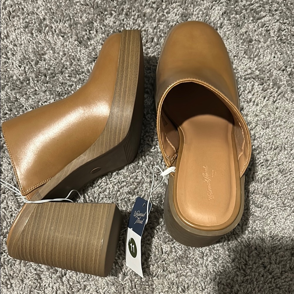 Universal Thread Tan Mules with Block Heel